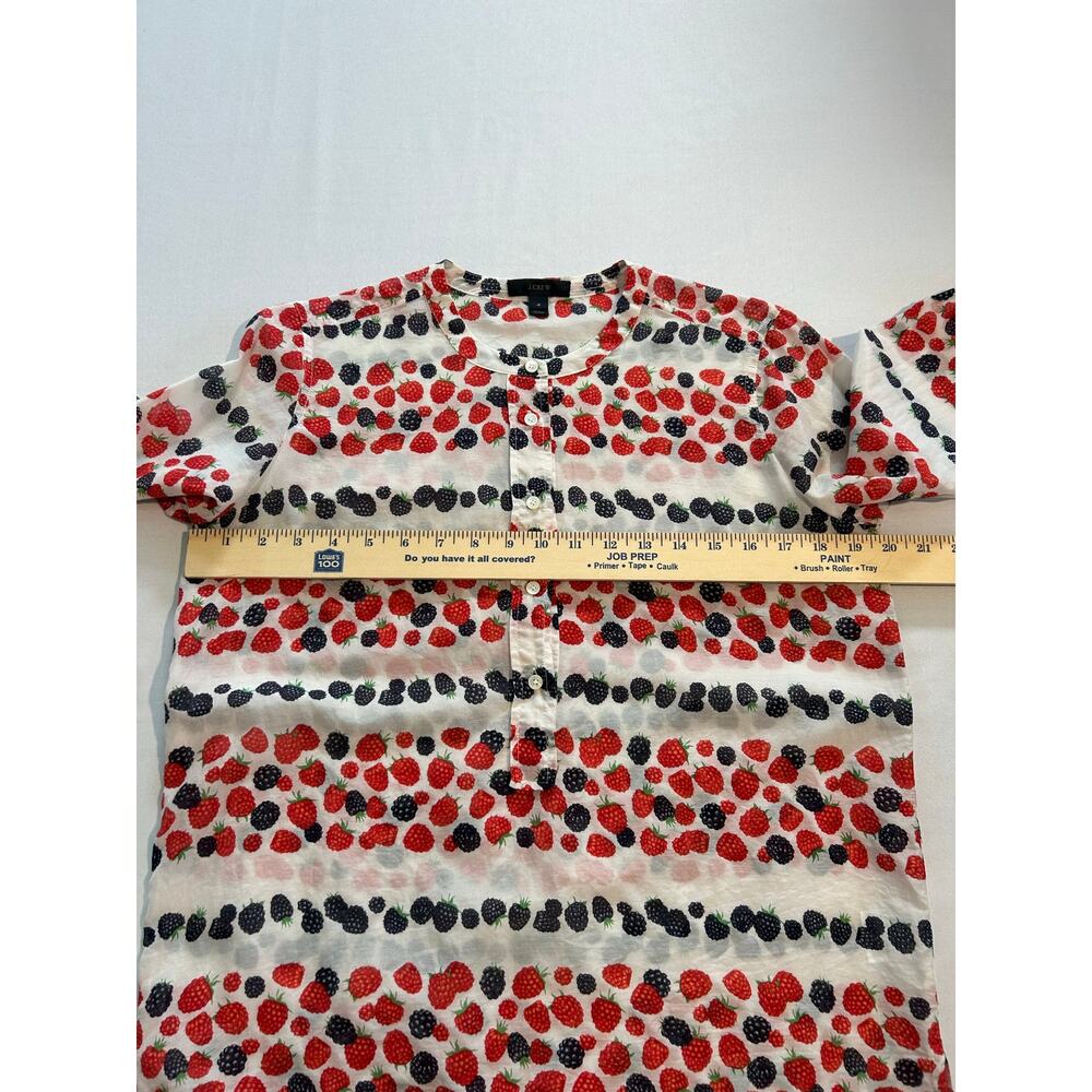 J.Crew Cotton Silk Blend Raspberry Blackberry Tunic Top Breathable Size 4 - Picture 4 of 7